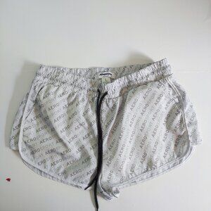 Aeropostale sport active wear short light grey graphic design women's size L